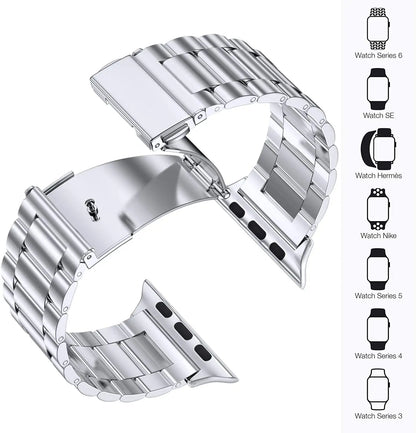 Stainless Steel Metal Bracelet for Apple Watch Band iWatch Series Ultra/10/9/8/7/6/5/4/SE