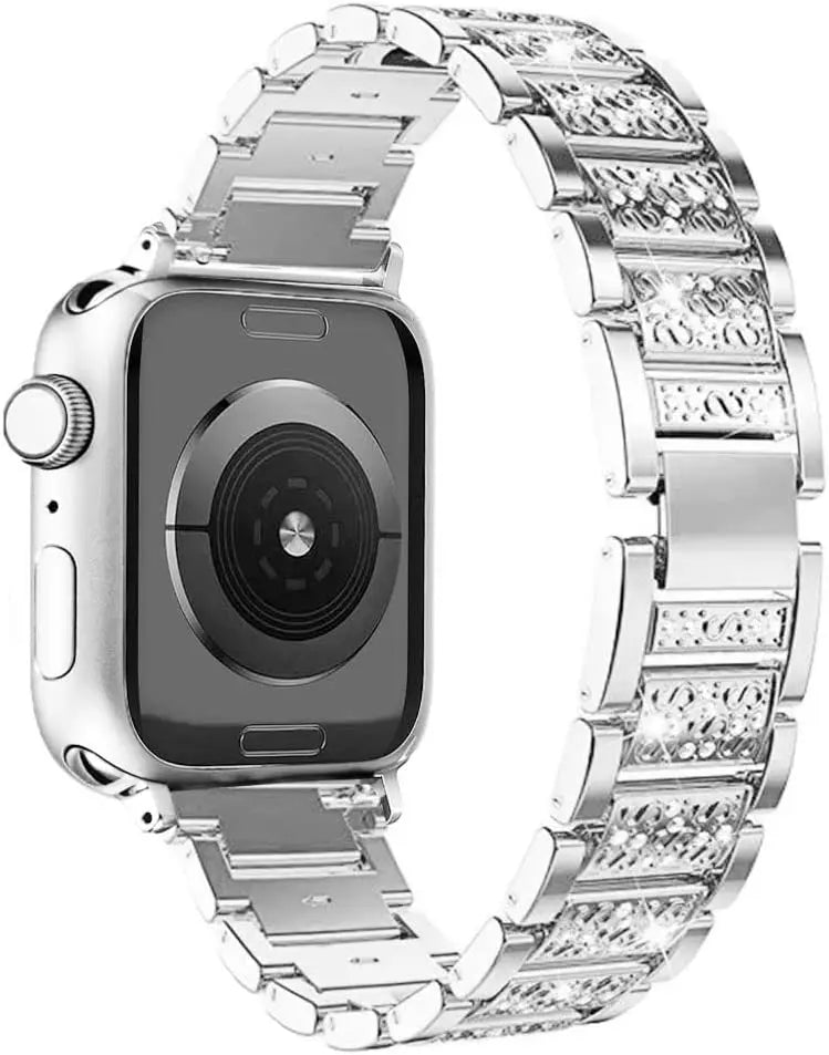 Stainless Steel Metal Diamond Bracelet for Apple Watch Band Ultra3/2/11/10/9/8/7/6/5/4