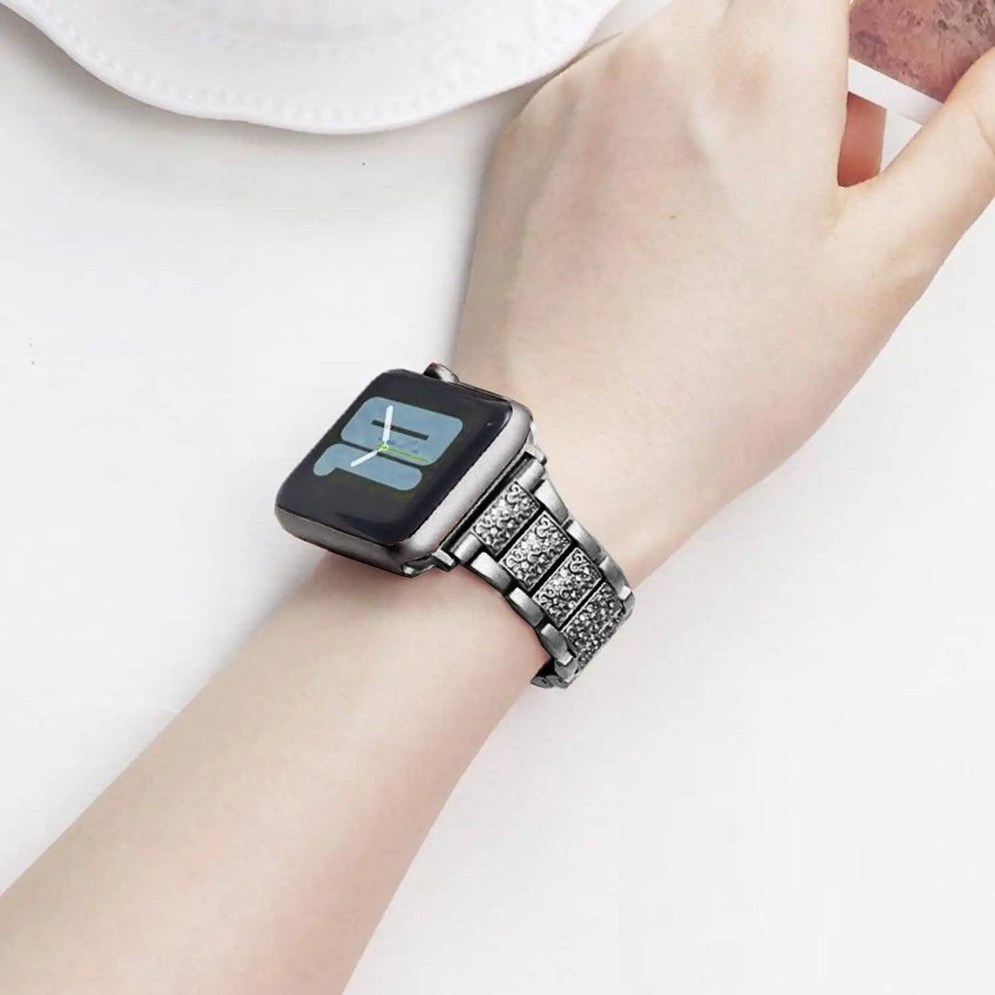 Stainless Steel Metal Diamond Bracelet for Apple Watch Band Ultra3/2/11/10/9/8/7/6/5/4