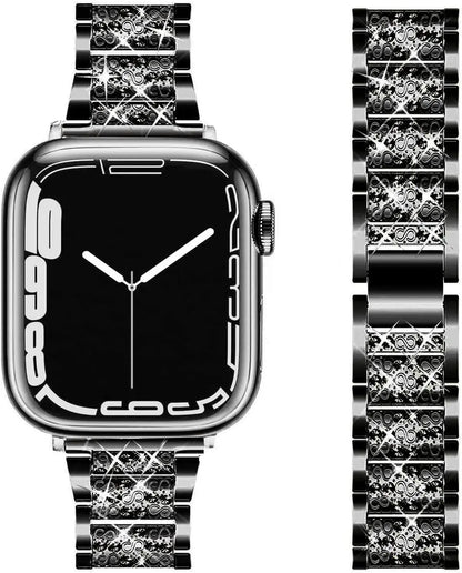 Stainless Steel Metal Diamond Bracelet for Apple Watch Band Ultra3/2/11/10/9/8/7/6/5/4