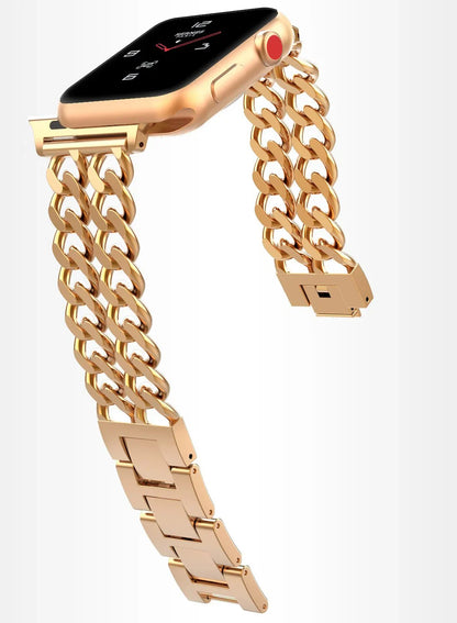 Stainless Steel Metal Links Bracelet for Apple Watch Band iWatch Series Ultra2/10/9/8/7/6/5/4/SE