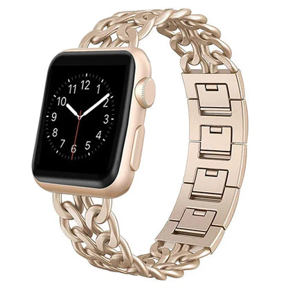 Stainless Steel Metal Links Bracelet for Apple Watch Band iWatch Series Ultra2/10/9/8/7/6/5/4/SE