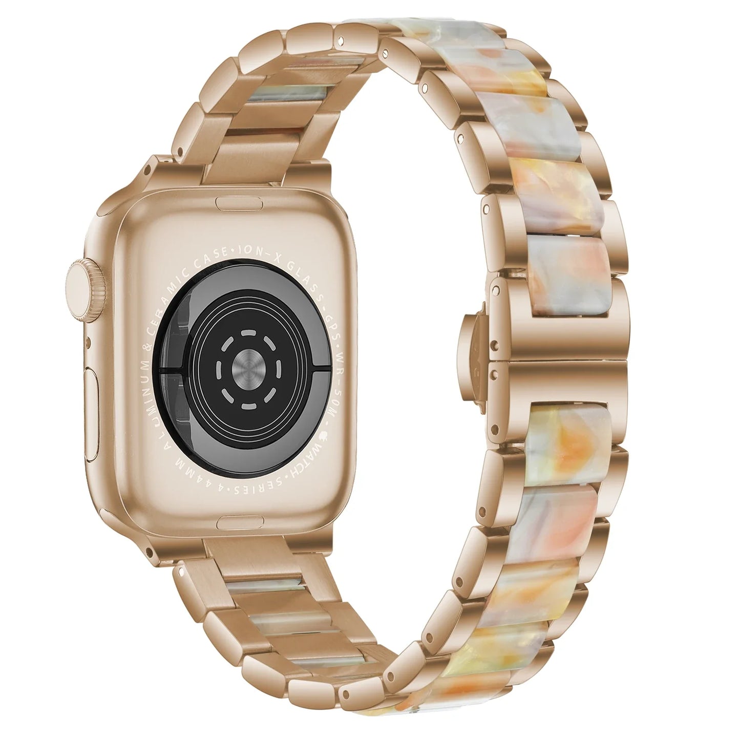 Stainless Steel Resin Bracelet for Apple Watch Ultra/10/9/8/7/6/5/4/3/SE