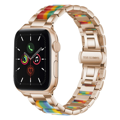 Stainless Steel Resin Bracelet for Apple Watch Ultra/10/9/8/7/6/5/4/3/SE