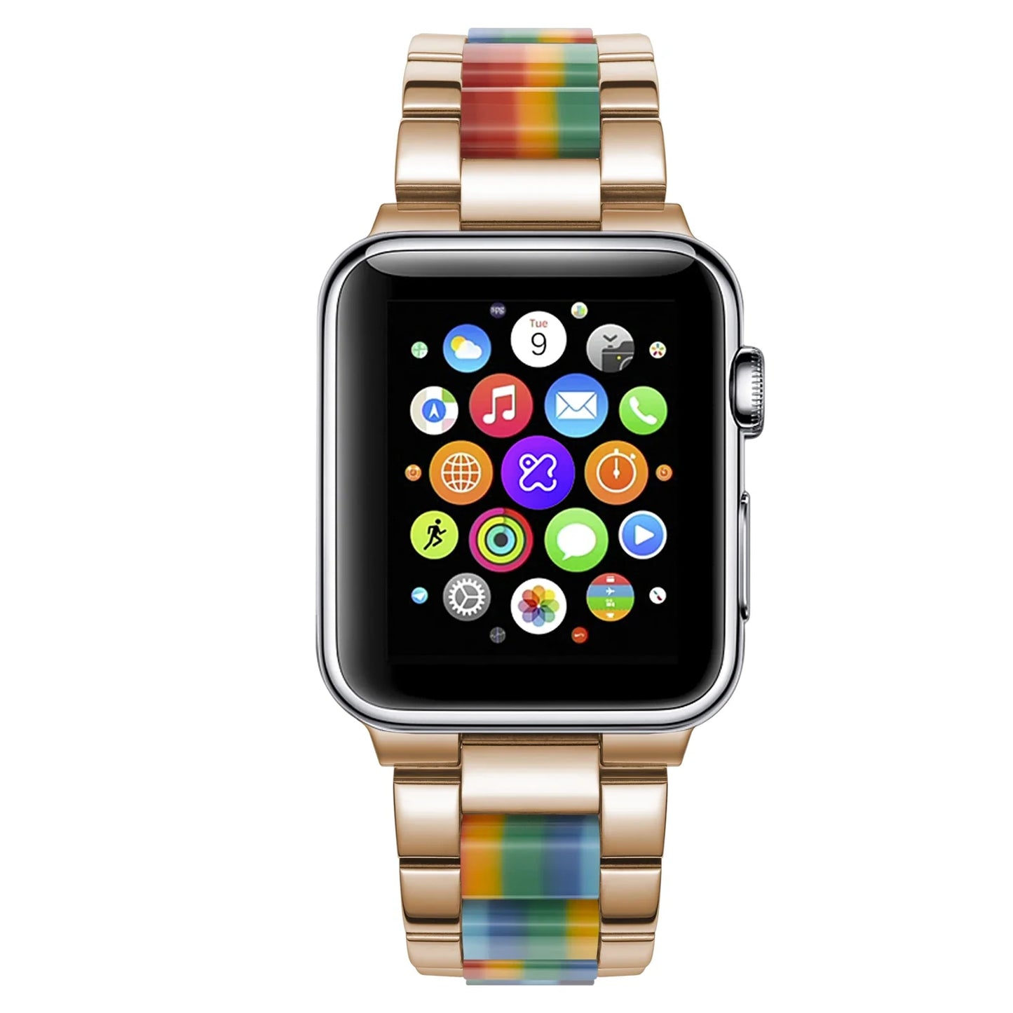Stainless Steel Resin Bracelet for Apple Watch Ultra/10/9/8/7/6/5/4/3/SE