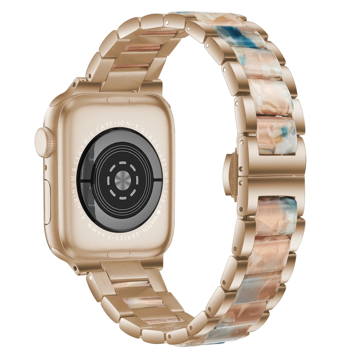 Stainless Steel Resin Bracelet for Apple Watch Ultra/10/9/8/7/6/5/4/3/SE