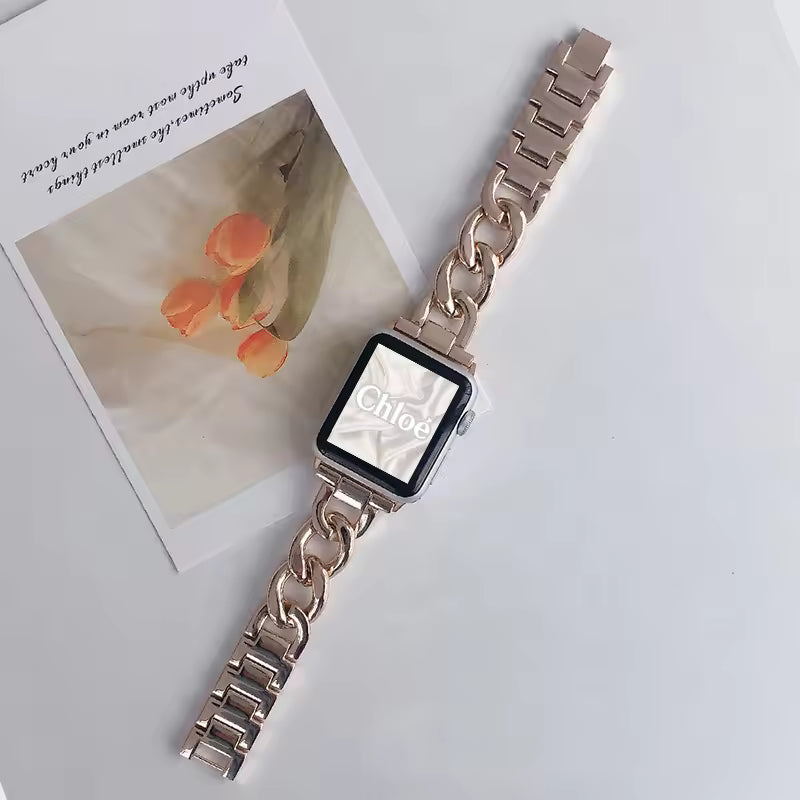 Stainless Steel Resin Link Bracelet for Apple Watch Band iWatch Series Ultra/2/10/9/8/7/6/5/4/3/SE