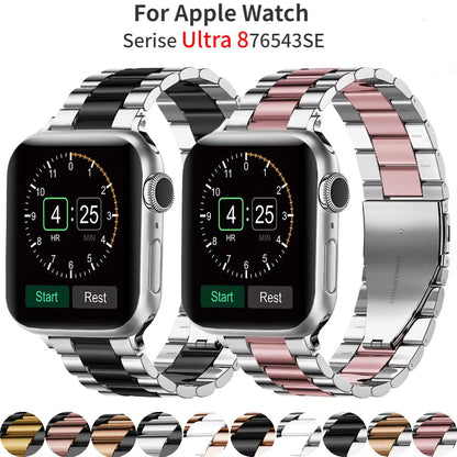Stainless Steel Strap for Apple Watch Ultra Band 49mm 46mm 45mm 44mm 42mm 41mm 40mm Series 10/9/8/7/6/5/4/SE