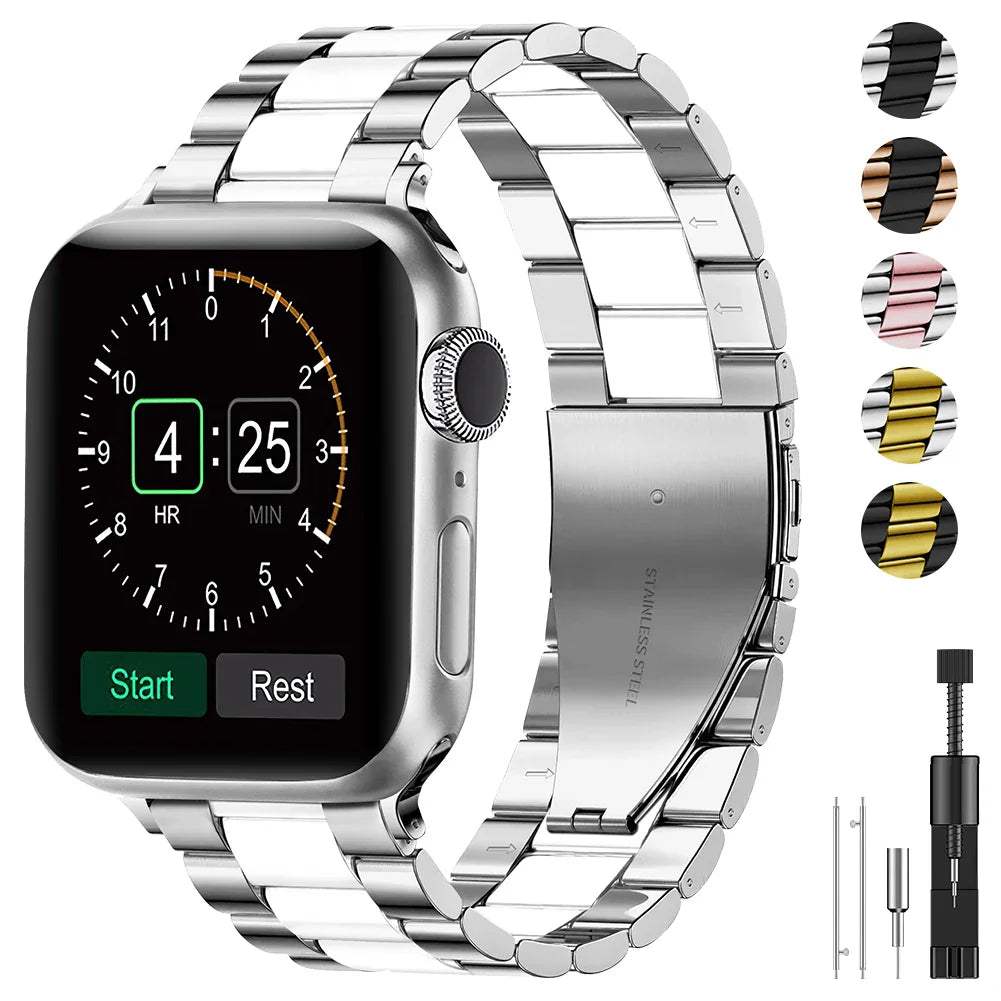 Stainless Steel Strap for Apple Watch Ultra Band 49mm 46mm 45mm 44mm 42mm 41mm 40mm Series 10/9/8/7/6/5/4/SE