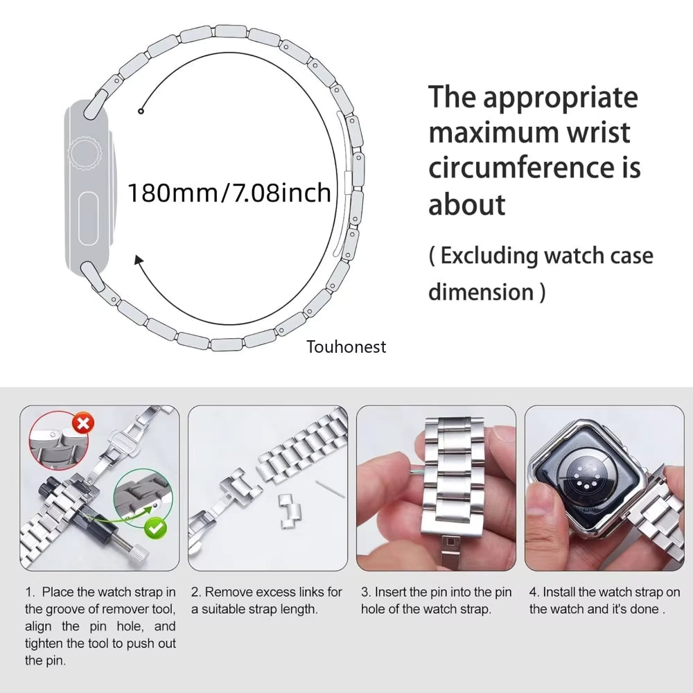 Stainless Steel Strap for Apple Watch Ultra3 Band 49mm 45mm 44mm 46mm Series 11/10/9/8/7/6/5/4/3/SE3