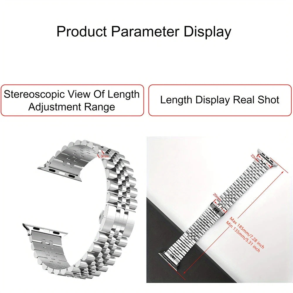 Stainless Steel Strap for Apple Watch Ultra3 Band 49mm 45mm 44mm 46mm Series 11/10/9/8/7/6/5/4/3/SE3