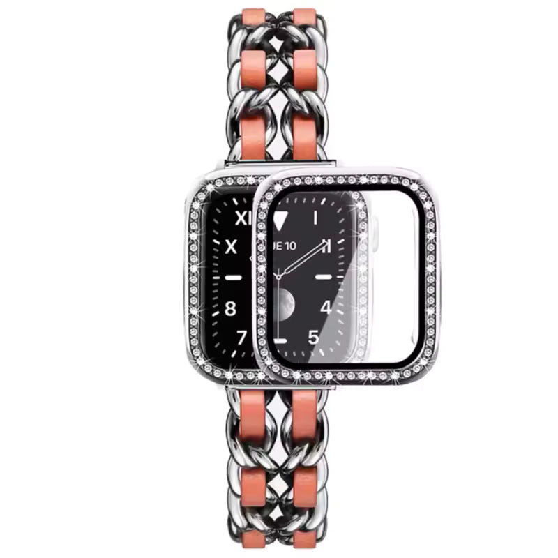 Stainless Steel Strap+Case for Apple Watch Band 45mm 41mm 44mm 40mm 42mm Series 8/7/6/5/4/3/SE