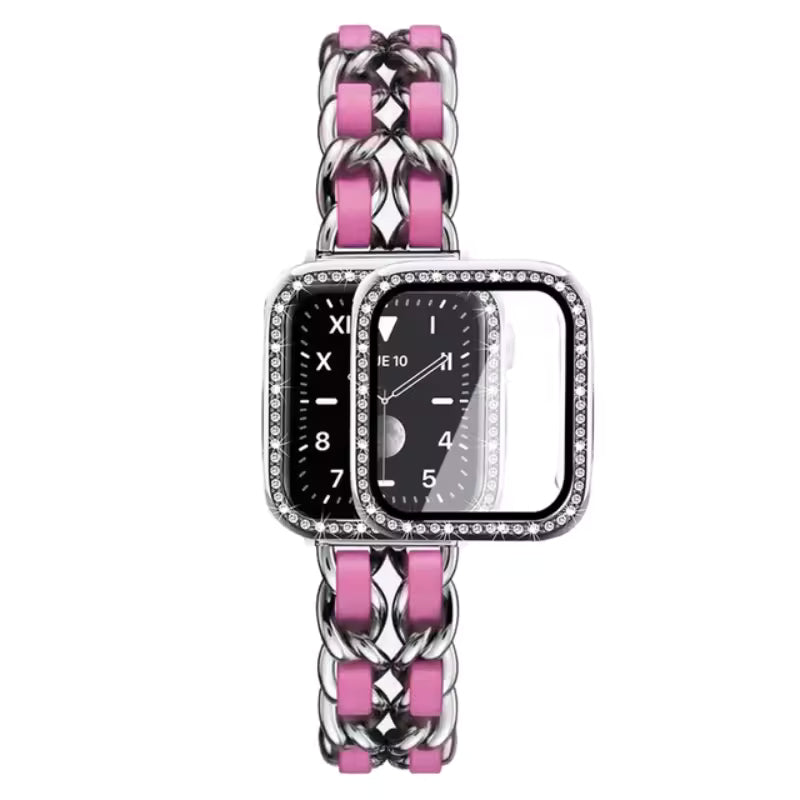 Stainless Steel Strap+Case for Apple Watch Band 45mm 41mm 44mm 40mm 42mm Series 8/7/6/5/4/3/SE