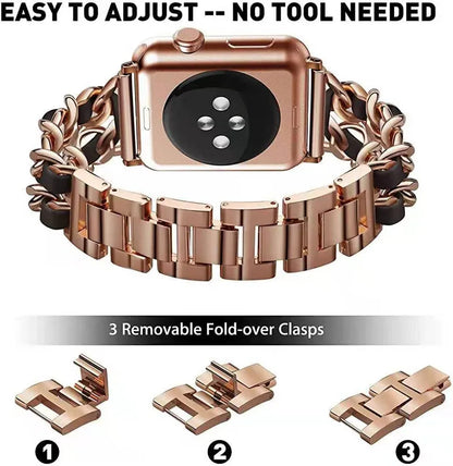 Stainless Steel Strap+Case for Apple Watch Band 45mm 41mm 44mm 40mm 42mm Series 8/7/6/5/4/3/SE