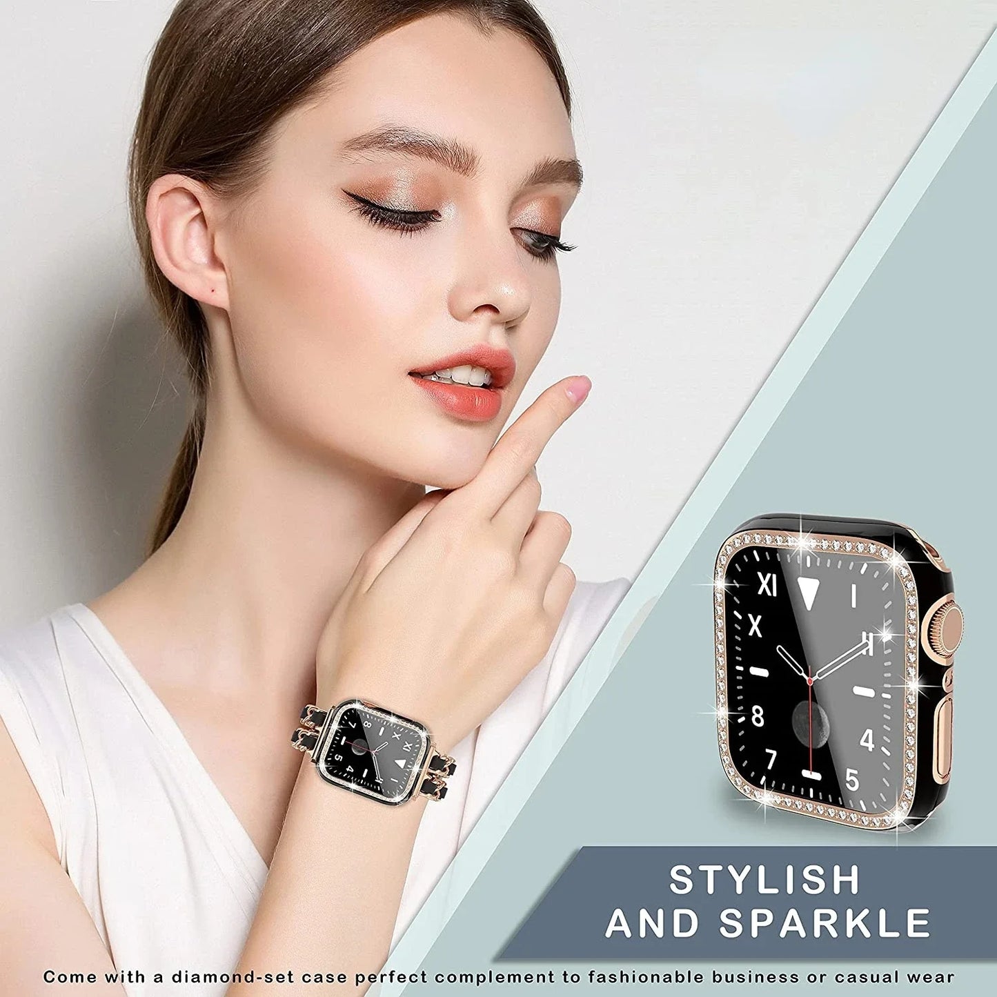 Stainless Steel Strap+Case for Apple Watch Band 45mm 41mm 44mm 40mm 42mm Series 8/7/6/5/4/3/SE