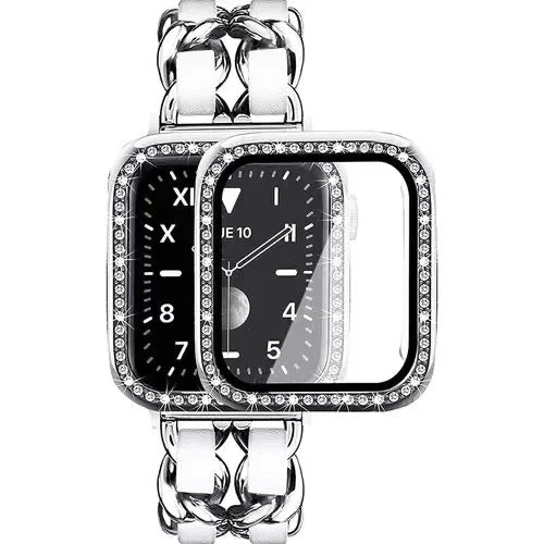 Stainless Steel Strap+Case for Apple Watch Band 45mm 41mm 44mm 40mm 42mm Series 8/7/6/5/4/3/SE