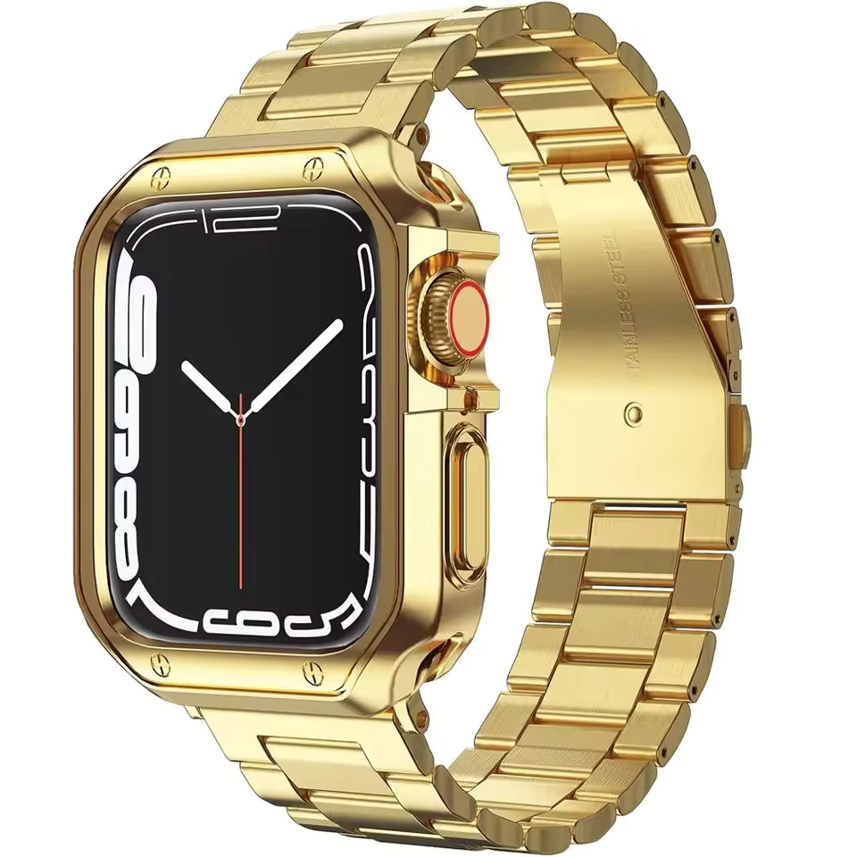 Stainless Steel Strap+Case for Apple Watch Ultra3 Band 49mm 46mm 44mm 45mm 42mm Series 11/10/9/8/7/6