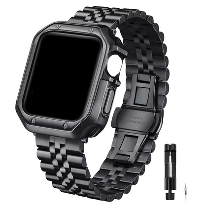 Stainless Steel Strap+Case for Apple Watch Ultra3 Band 49mm 46mm 44mm 45mm 42mm Series 11/10/9/8/7/6