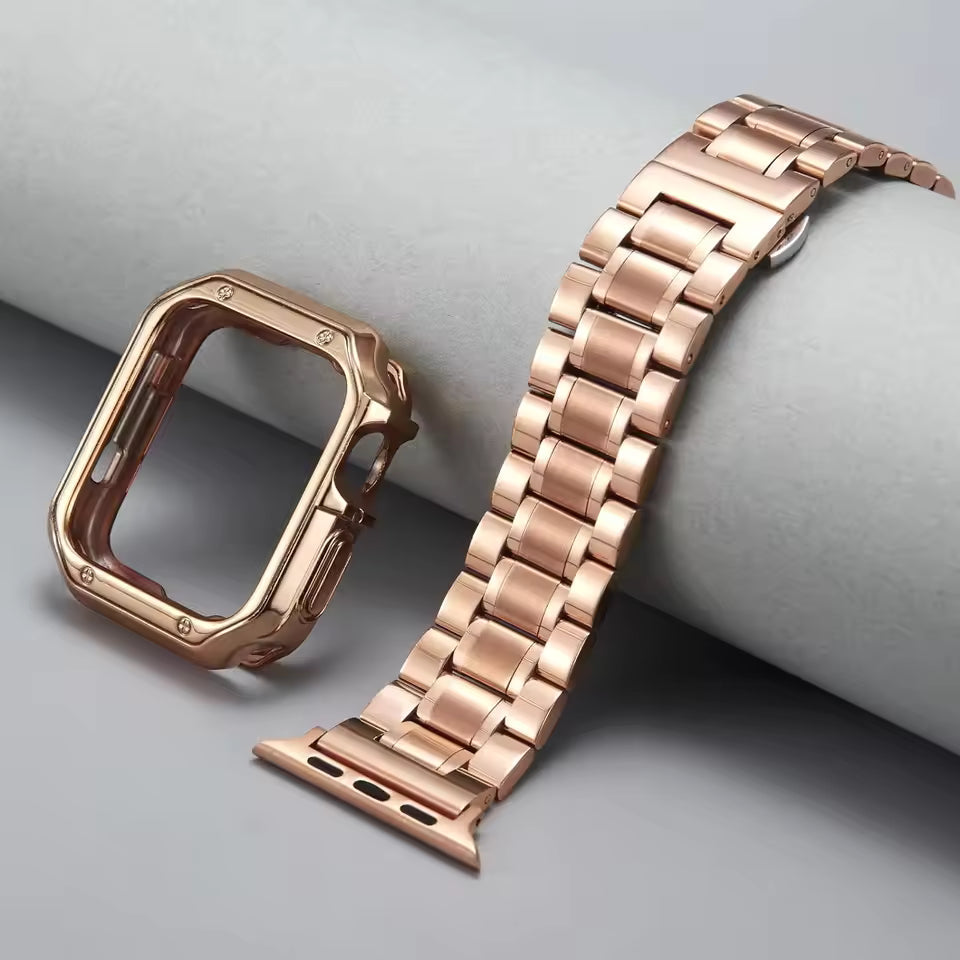 Stainless Steel Strap+Case for Apple Watch Ultra3 Band 49mm 46mm 44mm 45mm 42mm Series 11/10/9/8/7/6