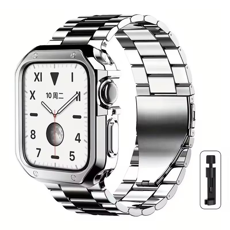 Stainless Steel Strap+Case for Apple Watch Ultra3 Band 49mm 46mm 44mm 45mm 42mm Series 11/10/9/8/7/6