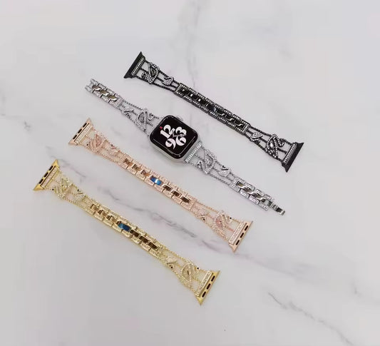 Swan Diamond Stainless Steel Bracelet for Apple Watch Band iWatch Series Ultra/3/2/11/10/9/8/7/6/5/4