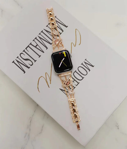 Swan Diamond Stainless Steel Bracelet for Apple Watch Band iWatch Series Ultra/3/2/11/10/9/8/7/6/5/4