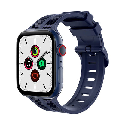 Texture Silicone Rubber Strap for Apple Watch Band iWatch Series Ultra/2/10/9/8/7/6/5/4/SE