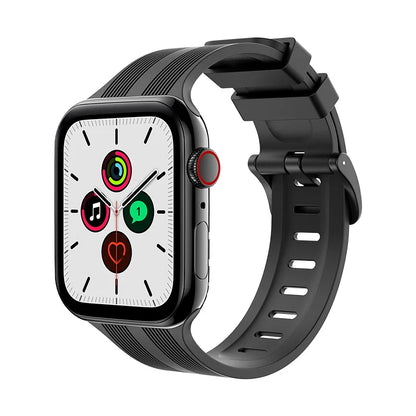 Texture Silicone Rubber Strap for Apple Watch Band iWatch Series Ultra/2/10/9/8/7/6/5/4/SE