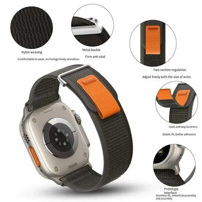 Trail Loop Nylon Strap for Apple Watch Ultra2 Band 49mm 46mm 45mm 41mm 44mm 40mm 42mm Series 10/9/8/7/6/5/4/SE