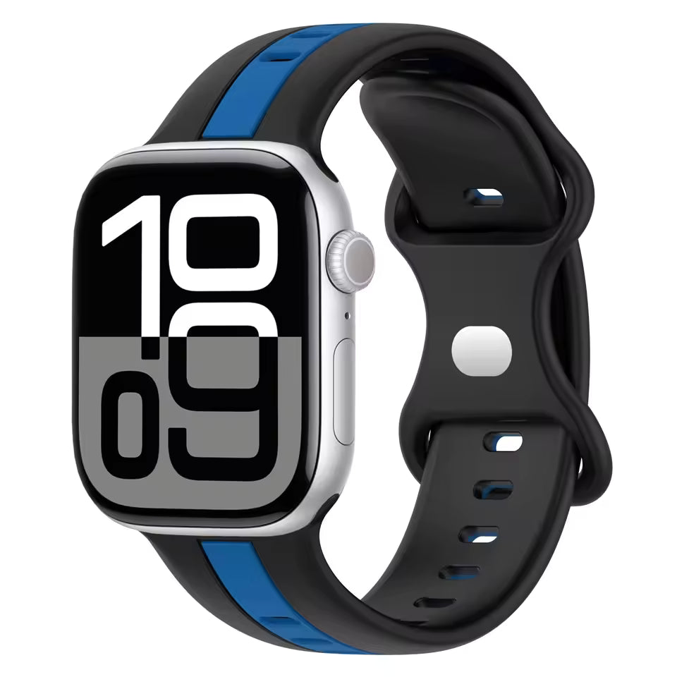 Two-Color Silicone Strap for Apple Watch Band iWatch Series Ultra3/2/11/10/9/8/7/6/5/SE