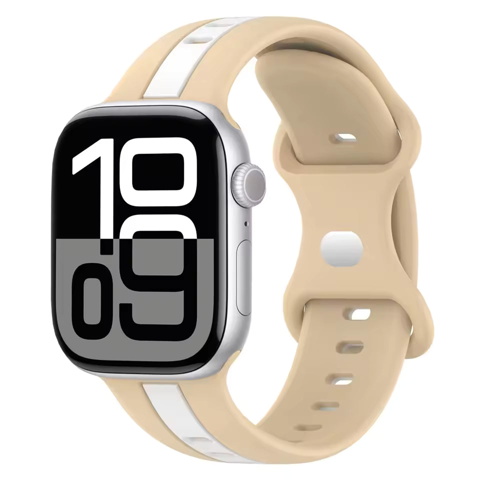 Two-Color Silicone Strap for Apple Watch Band iWatch Series Ultra3/2/11/10/9/8/7/6/5/SE