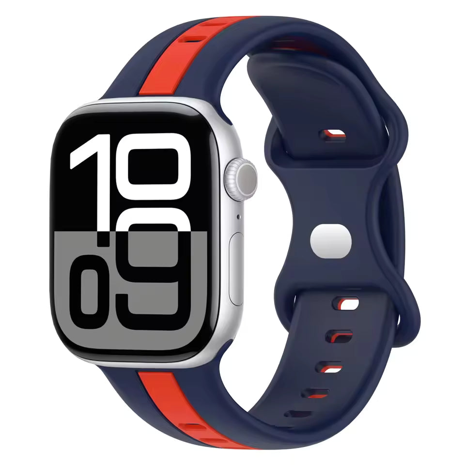 Two-Color Silicone Strap for Apple Watch Band iWatch Series Ultra3/2/11/10/9/8/7/6/5/SE