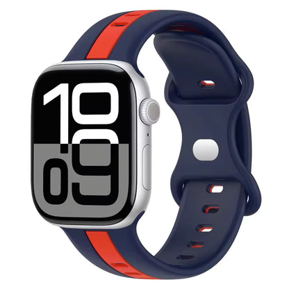 Two-Color Silicone Strap for Apple Watch Band iWatch Series Ultra3/2/11/10/9/8/7/6/5/SE