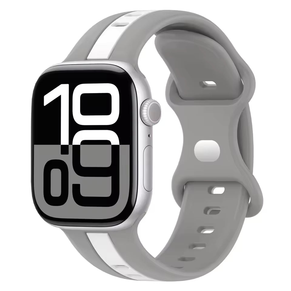 Two-Color Silicone Strap for Apple Watch Band iWatch Series Ultra3/2/11/10/9/8/7/6/5/SE