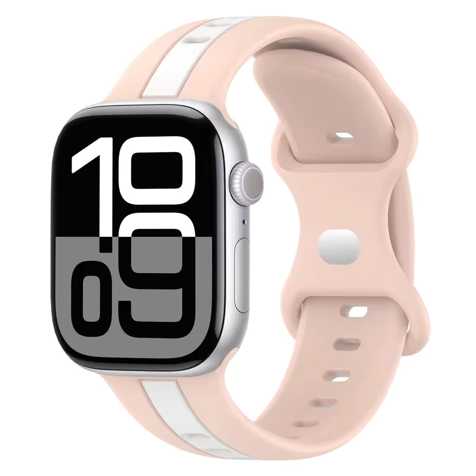 Two-Color Silicone Strap for Apple Watch Band iWatch Series Ultra3/2/11/10/9/8/7/6/5/SE