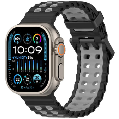 Two-Tone Ocean Silicone Bracelet for Apple Watch Ultra2 Band 49mm Series 10/9/8/7/6/5/4/SE