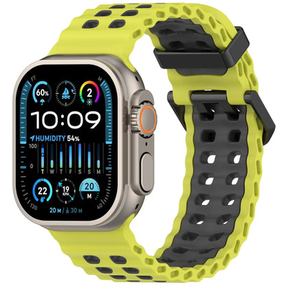 Two-Tone Ocean Silicone Bracelet for Apple Watch Ultra2 Band 49mm Series 10/9/8/7/6/5/4/SE