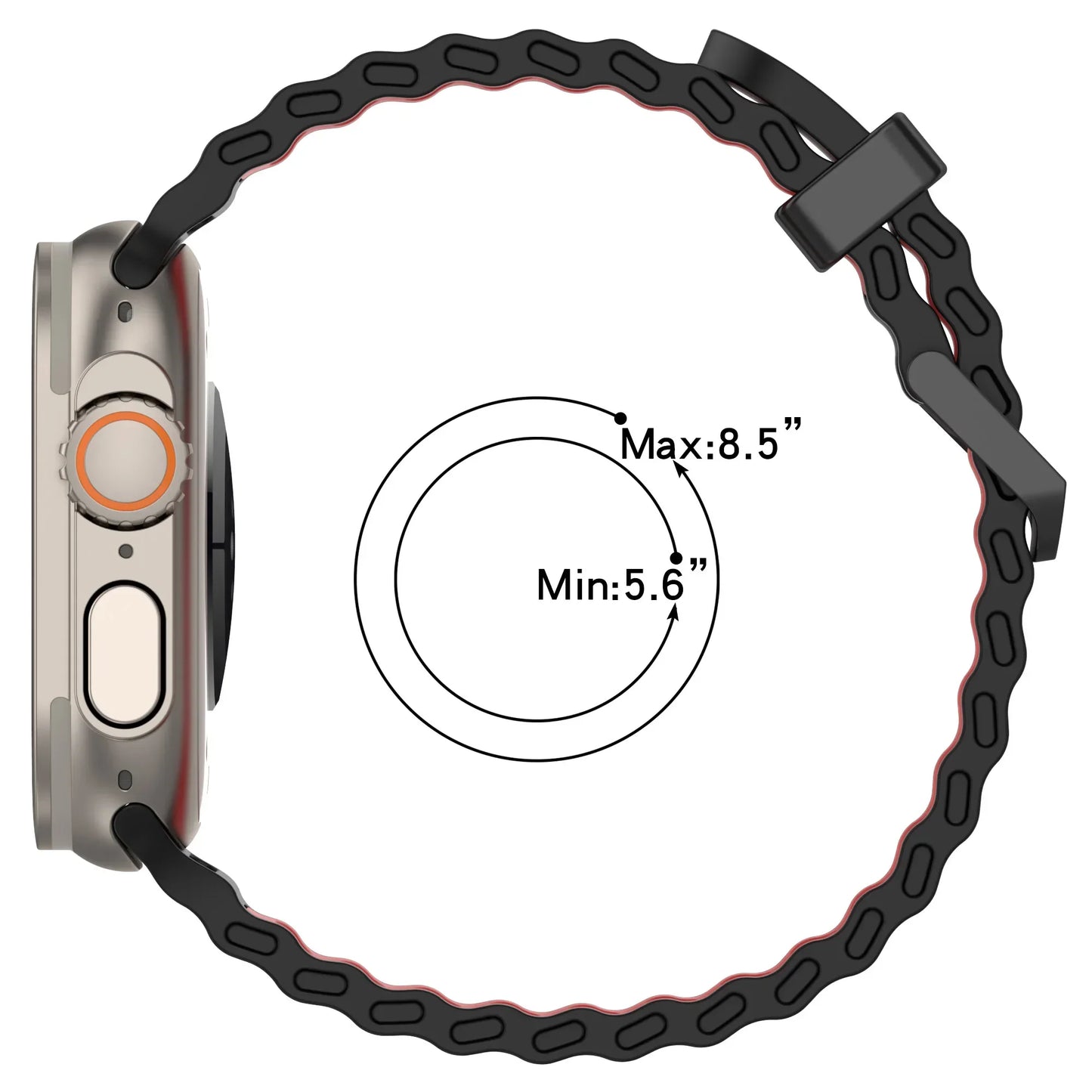 Two-Tone Ocean Silicone Bracelet for Apple Watch Ultra2 Band 49mm Series 10/9/8/7/6/5/4/SE