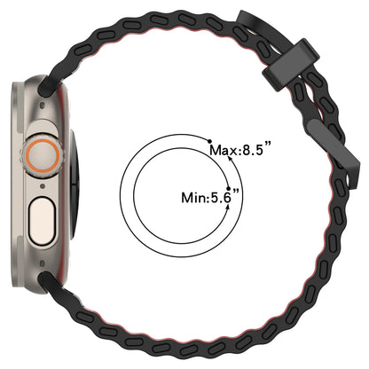 Two-Tone Ocean Silicone Bracelet for Apple Watch Ultra2 Band 49mm Series 10/9/8/7/6/5/4/SE