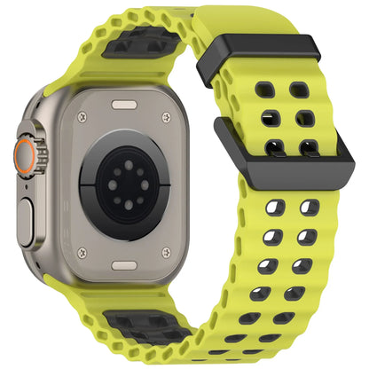 Two-Tone Ocean Silicone Bracelet for Apple Watch Ultra2 Band 49mm Series 10/9/8/7/6/5/4/SE