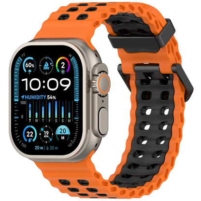 Two-Tone Ocean Silicone Bracelet for Apple Watch Ultra2 Band 49mm Series 10/9/8/7/6/5/4/SE