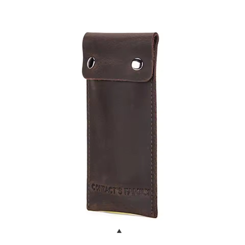 Vintage Genuine Leather Portable Single Slot Watch Case - Travel Watch Pouch