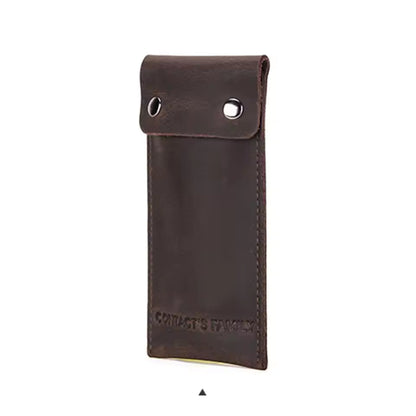 Vintage Genuine Leather Portable Single Slot Watch Case - Travel Watch Pouch