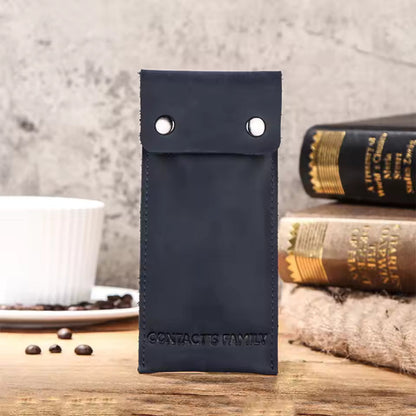 Vintage Genuine Leather Portable Single Slot Watch Case - Travel Watch Pouch