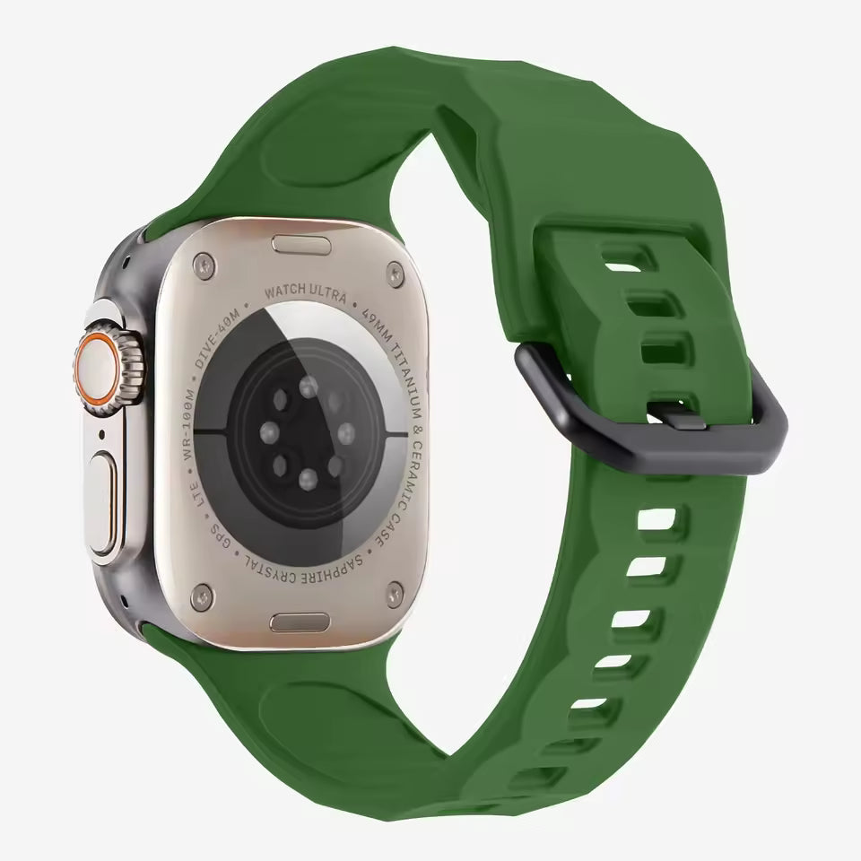 Wave Style Silicone Strap for Apple Watch Band iWatch Series 11/10/Ultra3/2/9/8/7/6/5/4/SE