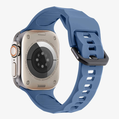 Wave Style Silicone Strap for Apple Watch Band iWatch Series 11/10/Ultra3/2/9/8/7/6/5/4/SE