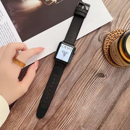 Wear-Resistant Silicone+Leather Strap for Apple Watch Band iWatch Series Ultra/10/9/8/7/6/5/4/SE