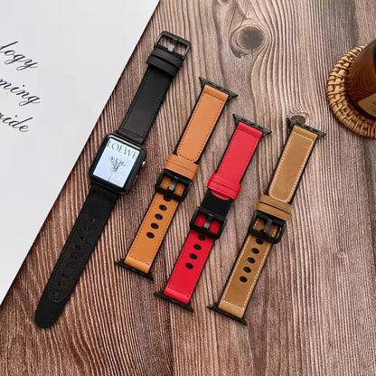 Wear-Resistant Silicone+Leather Strap for Apple Watch Band iWatch Series Ultra/10/9/8/7/6/5/4/SE