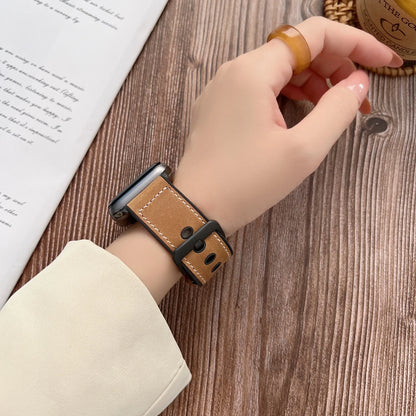 Wear-Resistant Silicone+Leather Strap for Apple Watch Band iWatch Series Ultra/10/9/8/7/6/5/4/SE