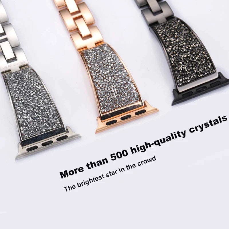 Women's Diamond Stainless Steel Bracelet for Apple Watch Band iWatch Series Ultra/10/9/8/7 49mm 46mm 45mm 41mm   iWatch 6 5 4 SE